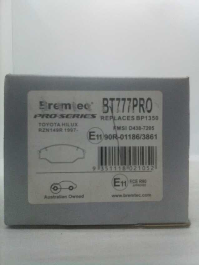 Bremtec Pro-Series Front Brake Pad Set For Toyota Hilux RZN149R 1997-On