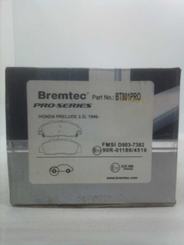 Bremtec Pro-Series Front Brake Pad Set For Honda Prelude 2.2L 1996- 