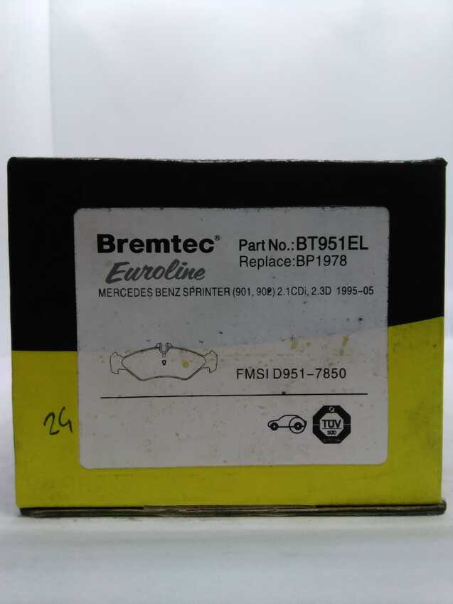 Bremtec Euroline Rear Brake Pad Set For Volkswagen LT 28-35 [2DB, 2DE, 2DK] 2.5L