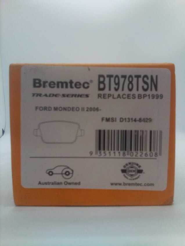 Bremtec Trade-Series Rear Brake Pad Set For Proton Exora 1.6L 2009- On