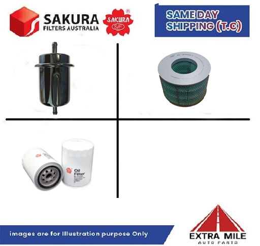 SAKURA Filter Kit For TOYOTA LANDCRUISER FJ62RG cyl6 4.0L Petrol 1988-1990