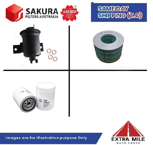 SAKURA Filter Kit For TOYOTA LANDCRUISER FZJBOR 1FZ-FE cyl6 4.5L Ptl 1992-1998