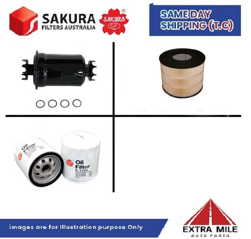 SAKURA Filter Kit For TOYOTA LANDCRUISER RZJ95R 3RZ-FE cyl4 2.7l Ptl 1996-00
