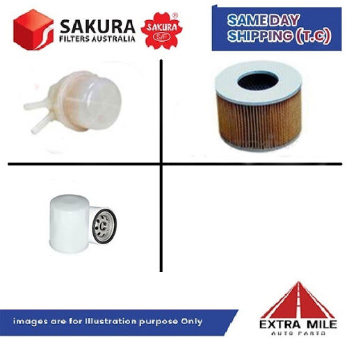 SAKURA Filter Kit For TOYOTA HILUX RN25 LWB 12R cyl4 1.6L Petrol 1978-1983