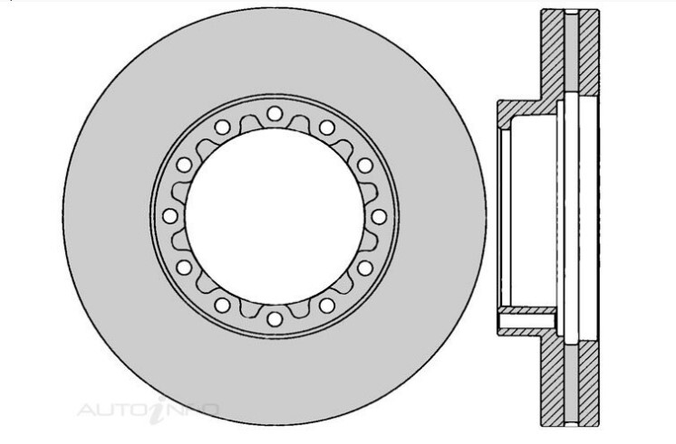 2X Protex Rear Disc Brake Rotor For Mitsubishi Fuso Canter 515/616 FE 3.0L/4.9L