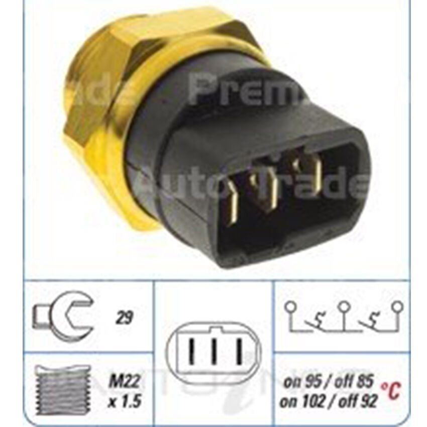 PAT Engine Coolant Fan Switch For Volkswagen Golf MK2 1.8L RV I4 8V SOHC