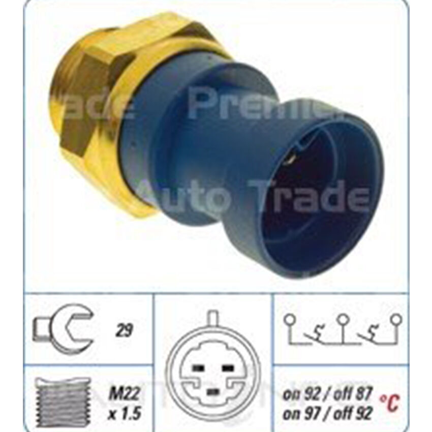 PAT Engine Coolant Fan Switch For Alfa Romeo 155 TS 2.0L AR67202 I4 8V DOHC