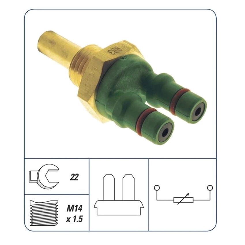 PAT Engine Coolant Temp Ecu Sensor For Mercedes Benz I4 I6 V8 M102.962, BV, 8V
