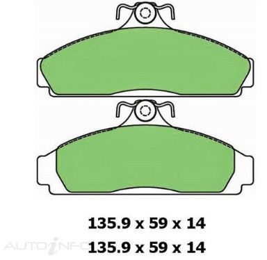 Protex Blue Brake Pad Set Front For Holden Camira JB JD JE SJ 1.6L/2.0L 8V SOHC