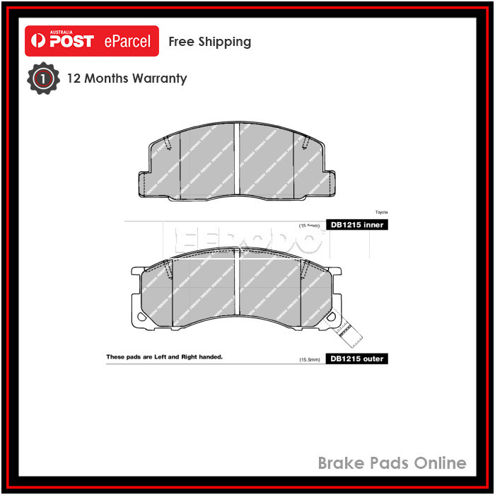 Ferodo Ceramic Brake Pad Set For TOYOTA TARAGO TCR20 2.4L 2TZ-FE 16v 4cyl 5sp