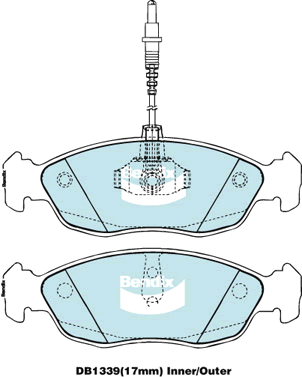 Bendix General CT Brake Pad Set Front For Peugeot 306 [7B, N5, 7A, N5, 7D, N5]