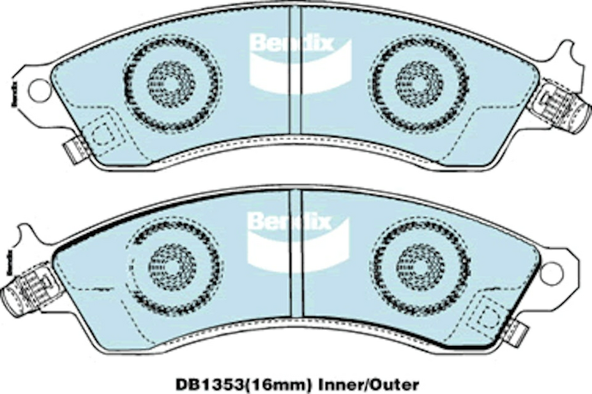 Bendix General CT Brake Pad Set Front For HSV Senator V8 [VP, VR, VS, VT] RWD