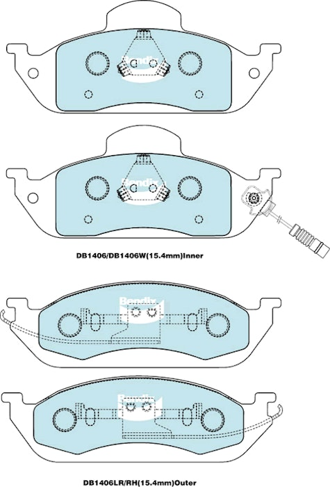 Bendix EURO+ Brake Pad Set Front For Mercedes-Benz M-Class ML270, 320, 350, 430