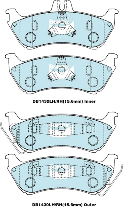 Bendix EURO+ Brake Pad Set Rear For Mercedes-Benz M-Class ML 270,320,350,430