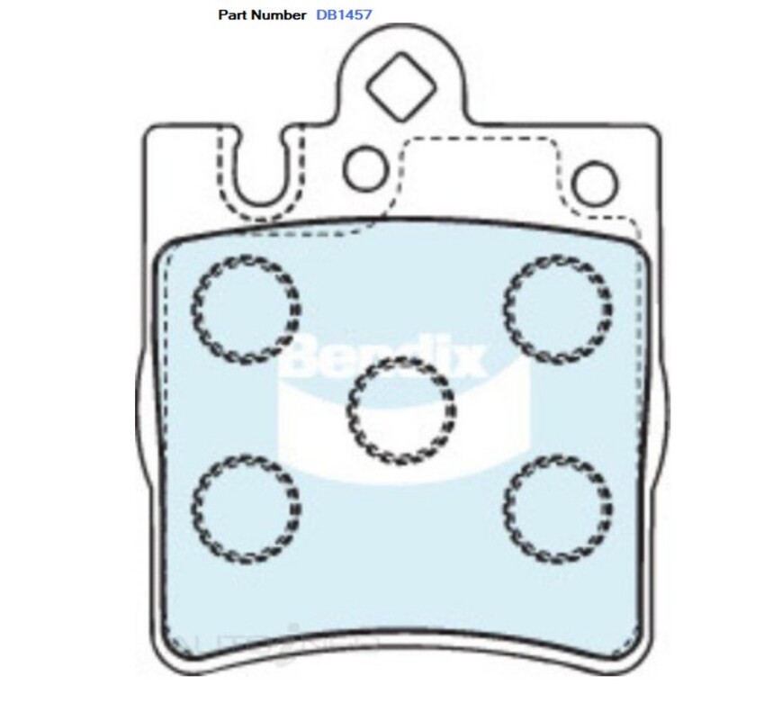 Bendix Advance Brake Pad Set Rear For Mercedes Benz V6 - DB1457AD