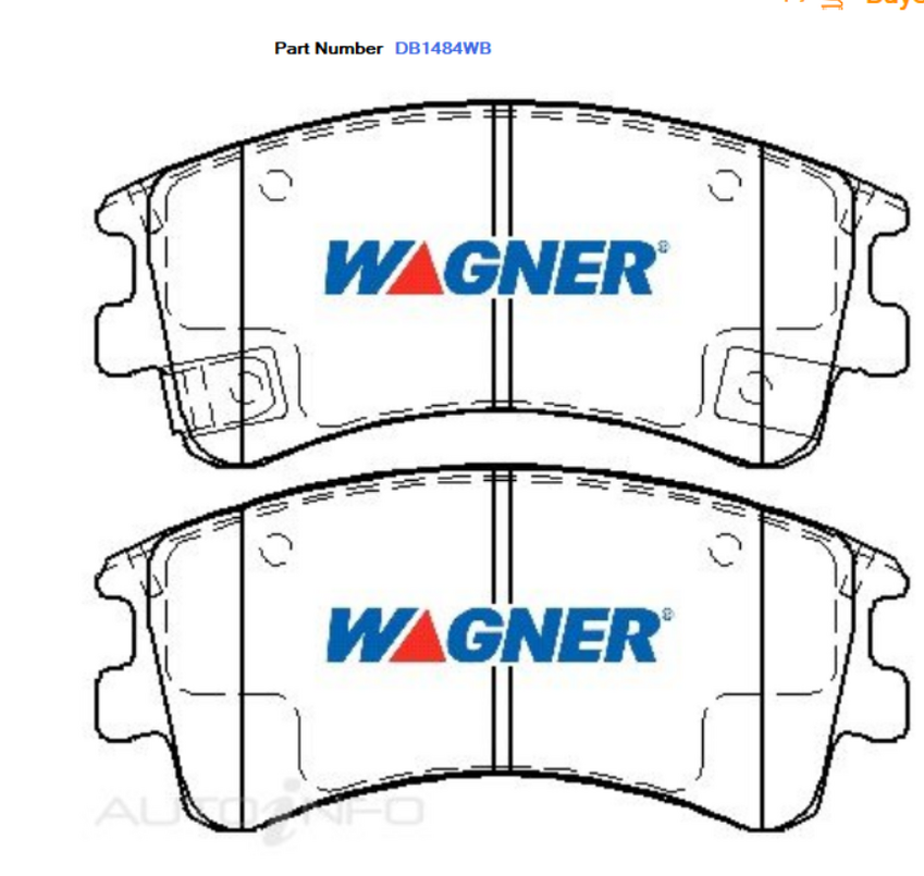 Wagner Front Brake Pad Set For Mazda Mazda6 GY 2.0L/2.3L L3, RF - DB1484WB