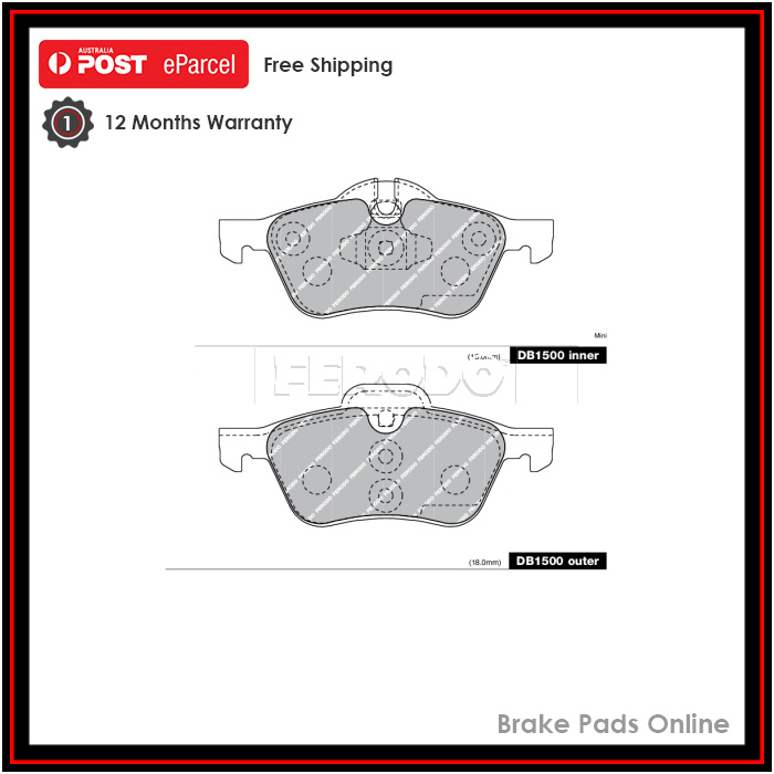 Ferodo Ceramic Brake Pad Set Front - DB1500FTQ