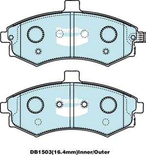 Bendix General CT Brake Pad Set Front - DB1503-GCT