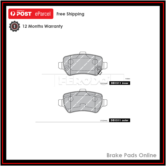 Ferodo Rear Ceramic Brake Pad Set - DB1511FTQ [DB1511UP]