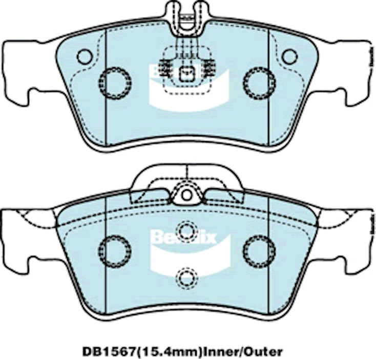 Bendix EURO+ Brake Pad Set Rear For Mercedes-Benz C-Class [W203] C 55 2004-2007