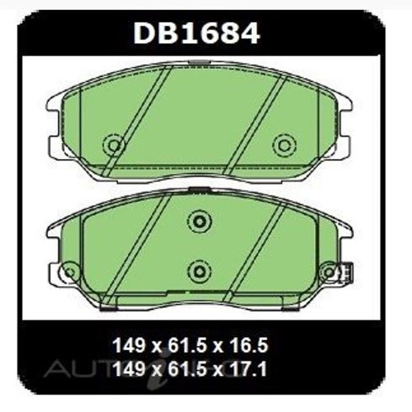Ultra 4WD Brake Pad - Front Set For SSANGYONG STAVIC 3.2L 2005 - 2008