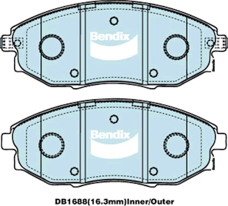 Bendix General CT Brake Pad Set Front - DB1688-GCT