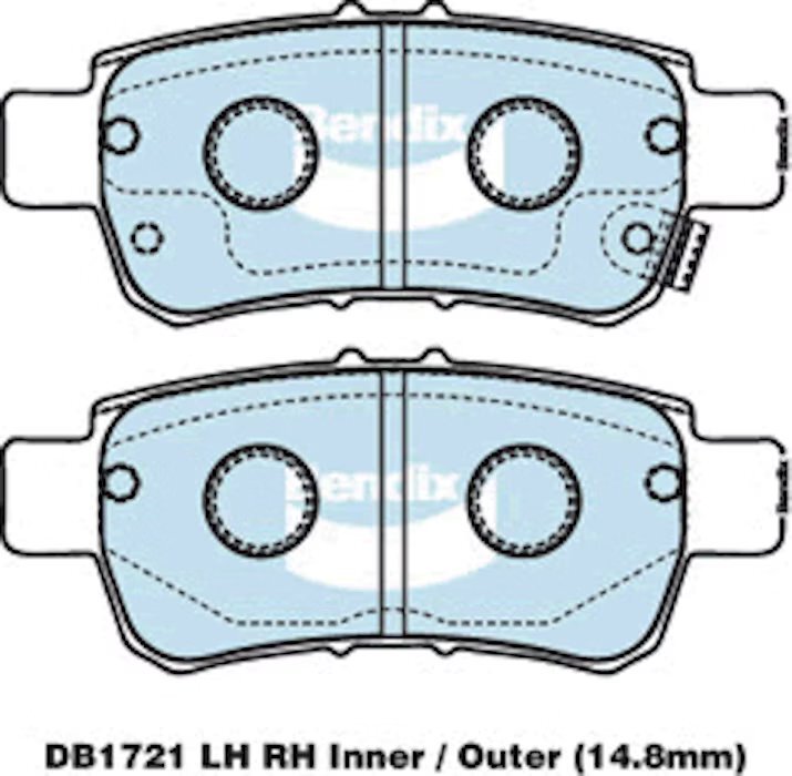 Bendix General CT Brake Pad Set Rear - DB1721-GCT