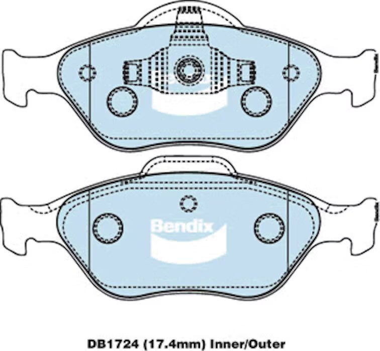Bendix General CT Brake Pad Set Front - DB1724-GCT
