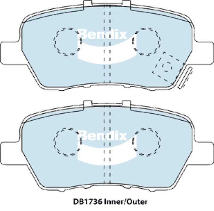 Bendix General CT Brake Pad Set Rear - DB1736-GCT