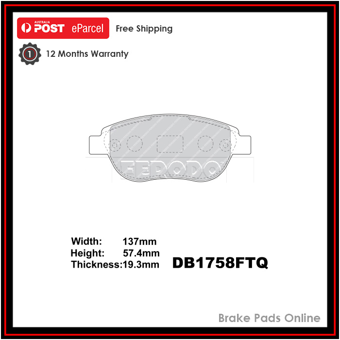 Ferodo Ceramic Brake Pad Set Front - DB1758FTQ