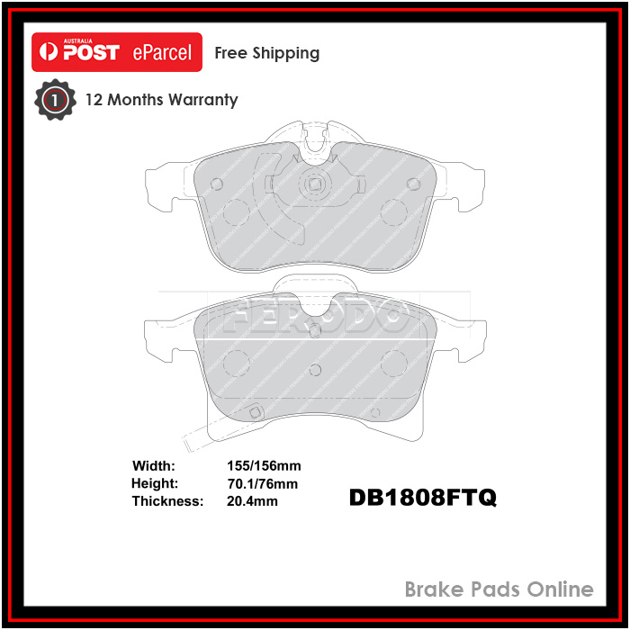 Ferodo Ceramic Brake Pad Set Front - DB1808FTQ