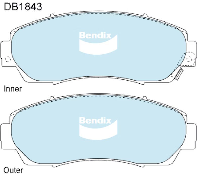 Bendix General CT Brake Pad Set Front - DB1843-GCT