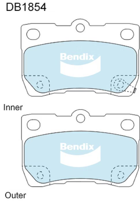 Bendix Ultimate Brake Pad Set Rear - DB1854-ULT