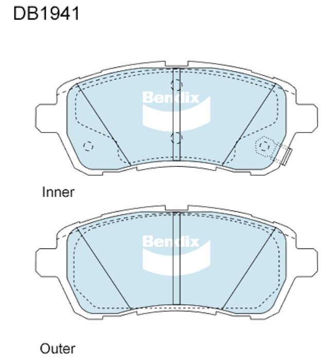 Bendix General CT Brake Pad Set Front - DB1941-GCT