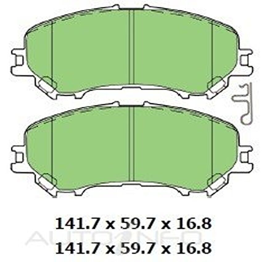 Brake Pad Set For Renault Kadjar (4 Door Wagon) 2018-2021 1.3 Litre 1.3L H5H, VT