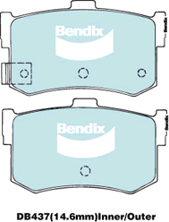 Bendix General CT Brake Pad Set Rear For Hyundai Sonata [Y-2, Y-3, EF] 2.0L/3.4L