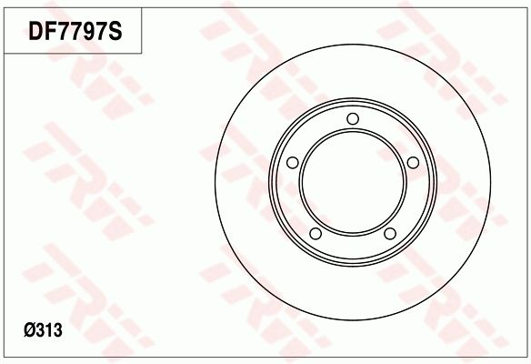 1X TRW Disc Brake Rotor 312mm Front For Toyota LandCruiser J1 4.2L HDJ100,HDJ100