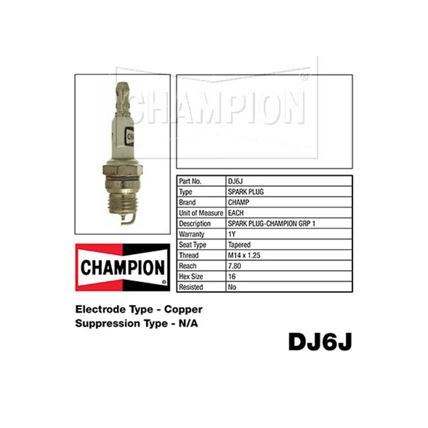 Champion DJ6J SPARK PLUG - SMALL ENGINE (851)