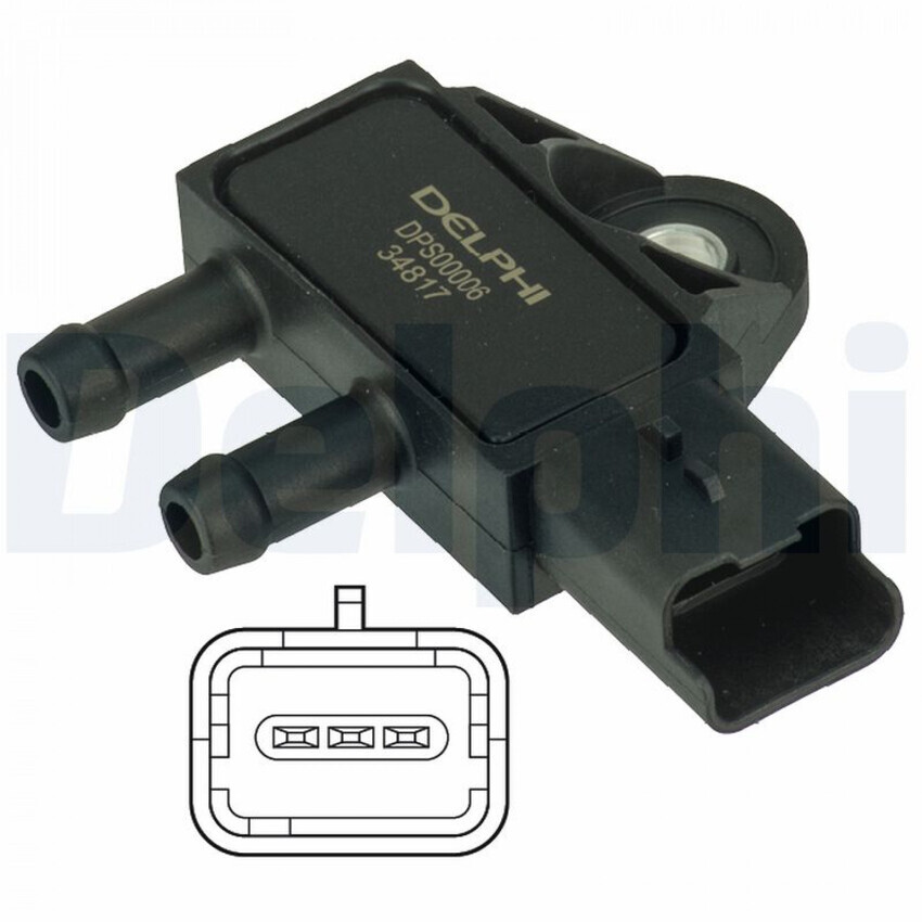 Delphi Exhaust Pressure Sensor 2 Pin For Citroen C5 Estate Van DE, RE 2.0L
