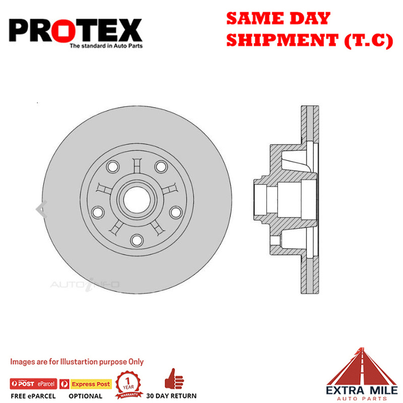 2X Protex Front Rotor For HOLDEN WB Utility, Panel Van 80 - 85