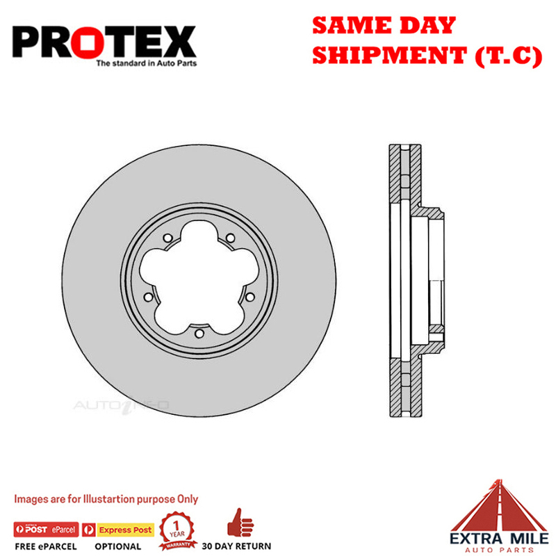 2X Protex Front Rotor For FORD Transit 2.0/ 2.2L FWD 2013-2020-DR1021