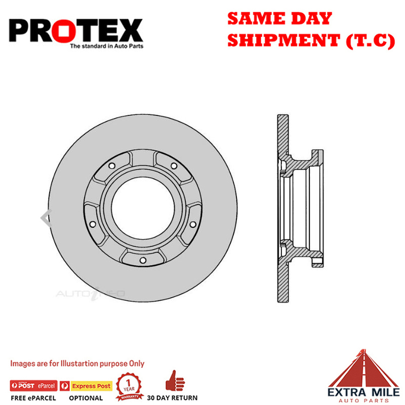 2X Protex Rear Rotor For FORD Transit CUSTOM 2.2L FWD 2013-On