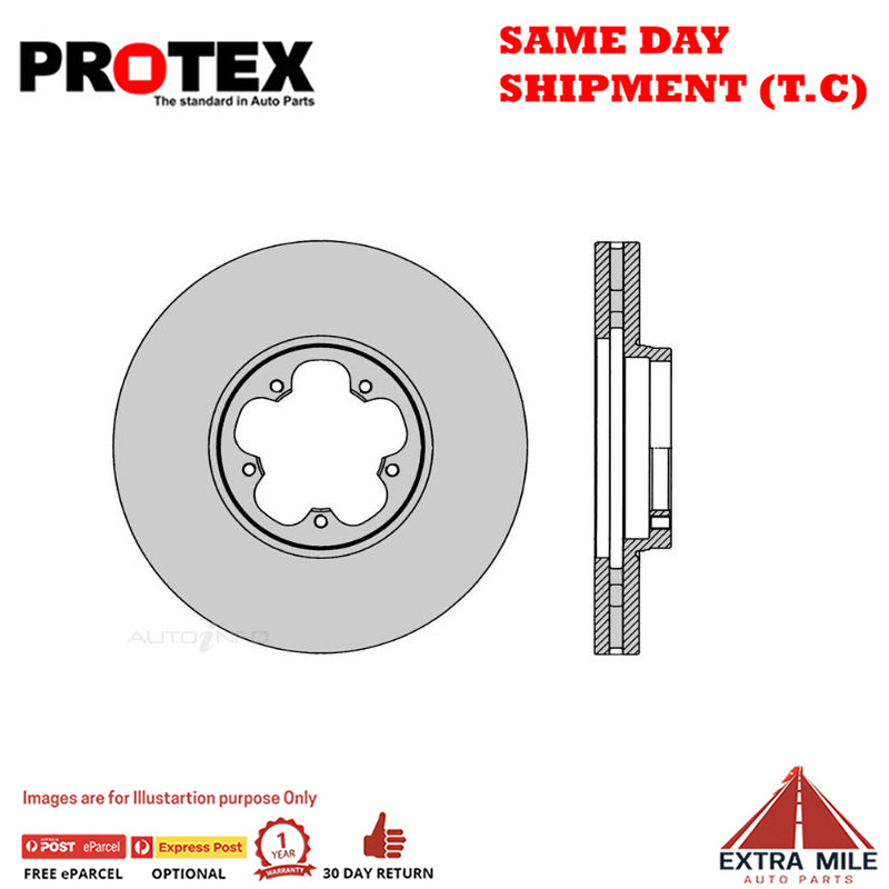 2X Protex Front Rotor For FORD Transit VO 2.2L RWD SRW 1/14 on