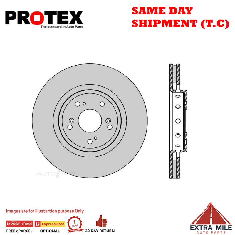 2X Protex Front Rotor For HONDA CR-V RM 2.2L Turbo Diesel 4WD 2014-on