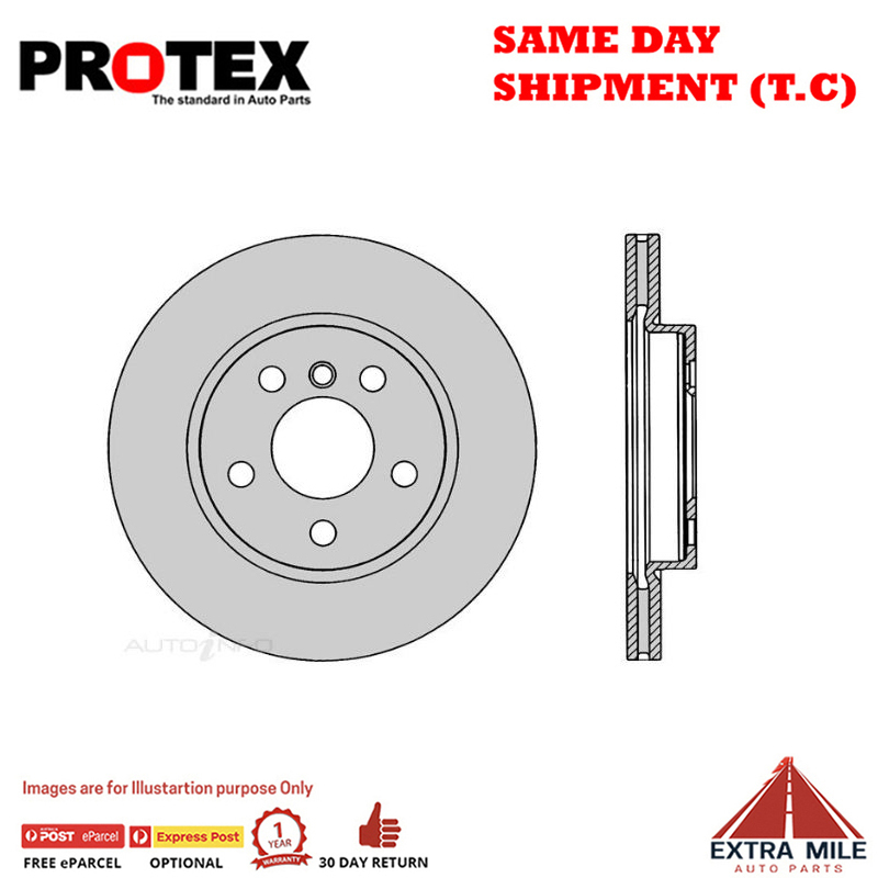 2X Protex Front Rotor For Mini One F55 1.2L 3Cyl Turbo 3/14-on