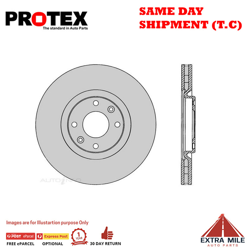 2X Protex Front Rotor For PEUGEOT 1.6L Turbo & 2.0L 9/07-on