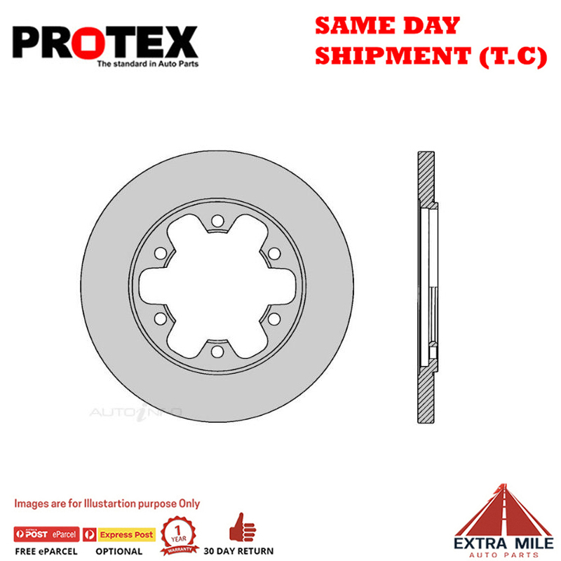 2X Protex Front Rotor For FORD Transit VO 2.2L RWD DRW 1/14 on DR1071