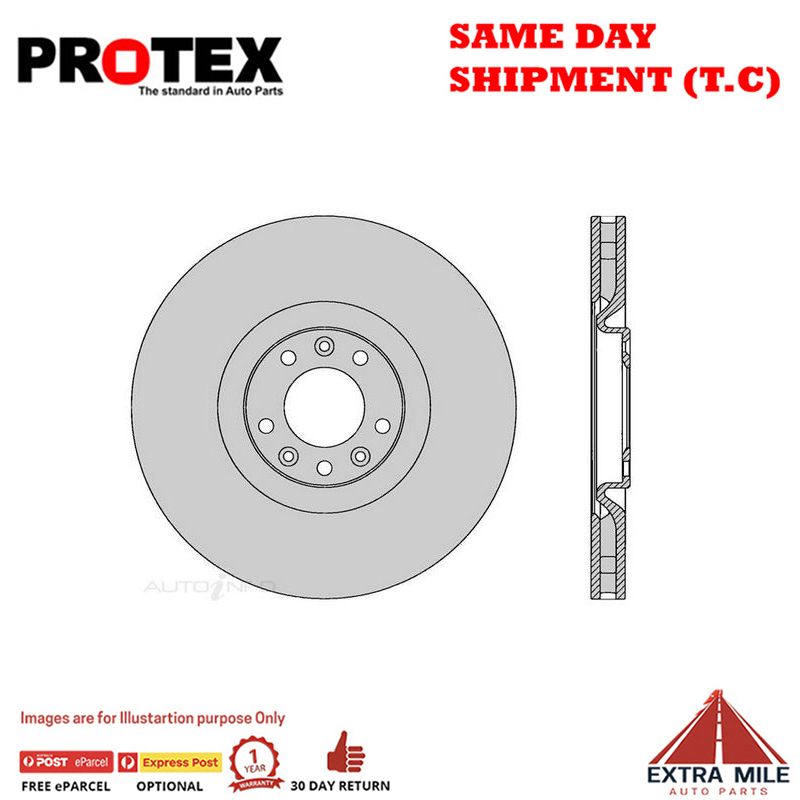 2X Protex Front Rotor For PEUGEOT RCZ 1.6L Turbo Manual 2010-on