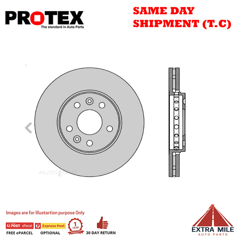 2X Protex Front Rotor For RENAULT Trafic X82 1.6L Diesel 2015-on