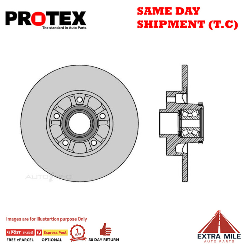 2X Protex Front Rotor For MITSUBISHI FUSO Canter FE84B Hybrid 6.5T 09 - 12